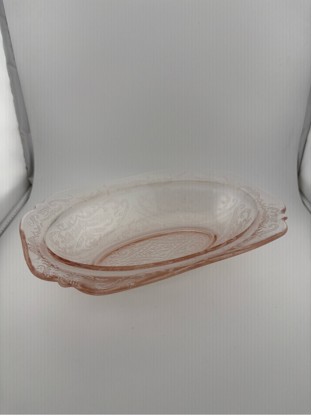 Indiana Glass Pink Floral Oval Serving Platter